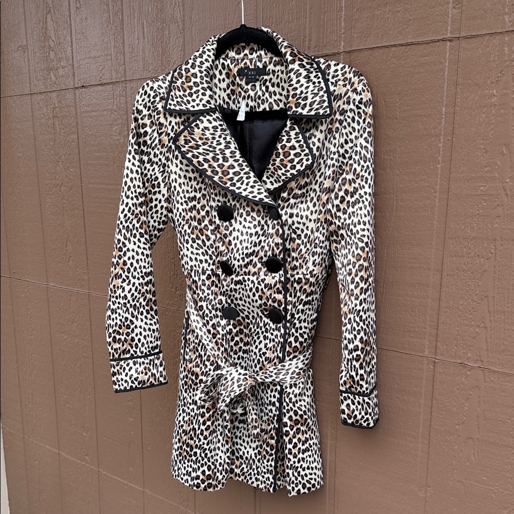 NWT Leopard Print Double-Breasted Women's Coat